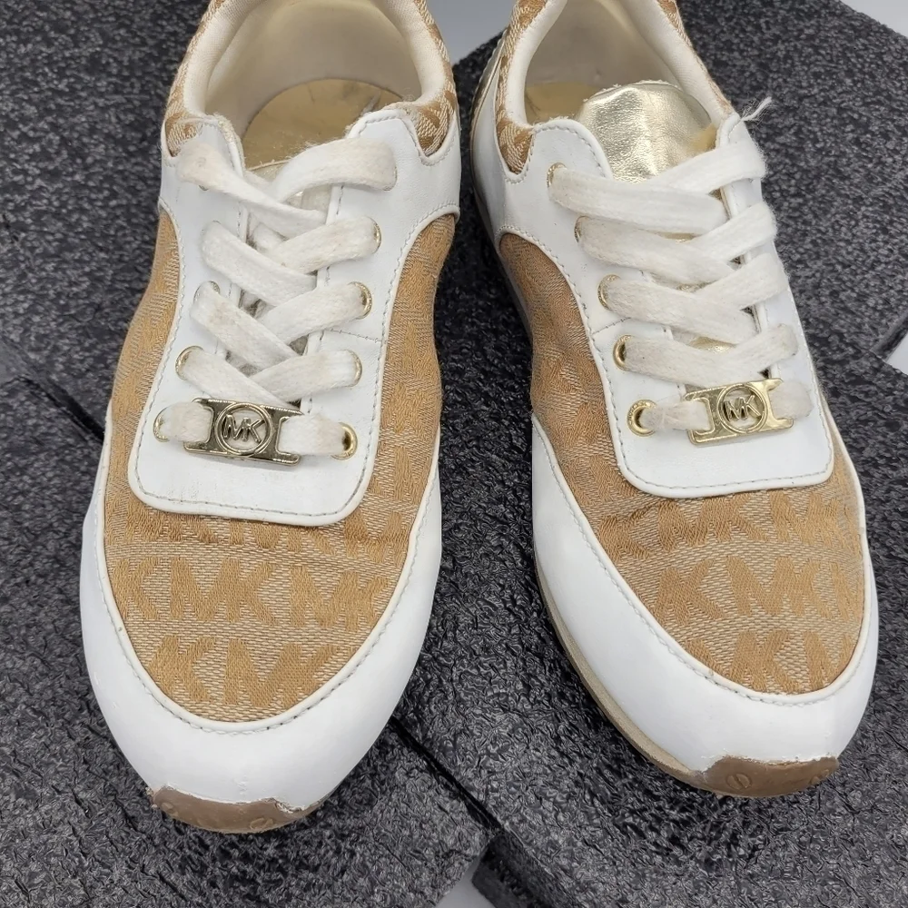 Michael Kors Monyka Low Top Metallic Sneakers Girls 3 Youth Shoes